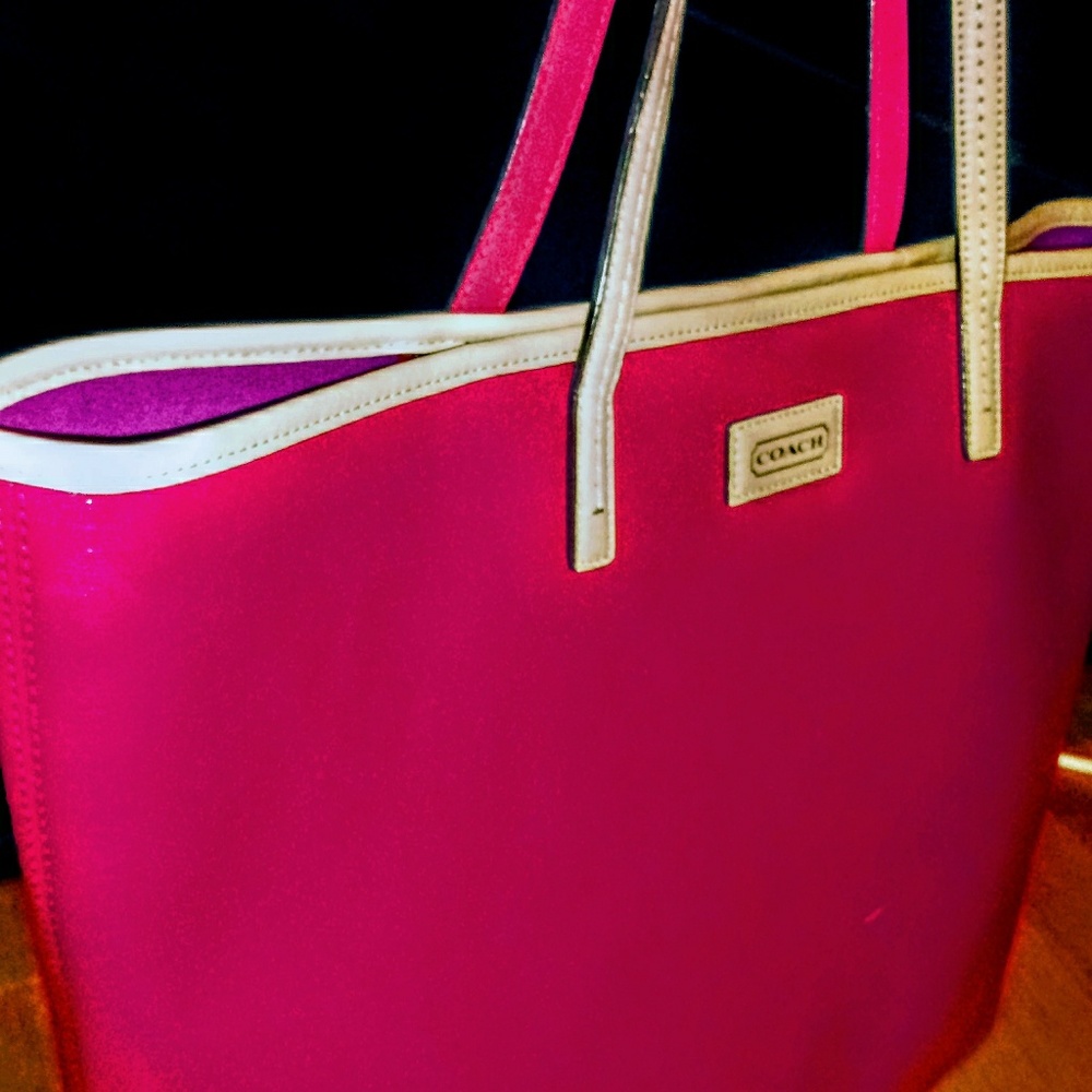 Coach signature red tote bag